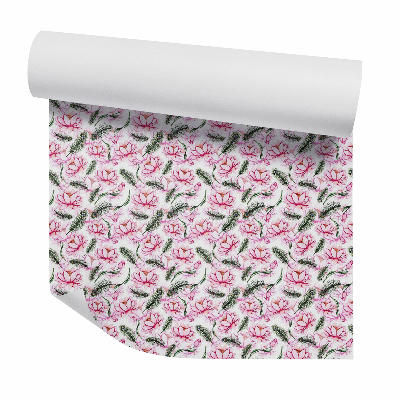 Samolepící tapeta Růžové květy mezi listy