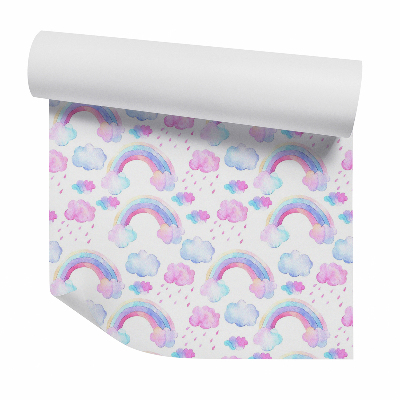 Samolepící tapeta Duha nakreslená pastelkami