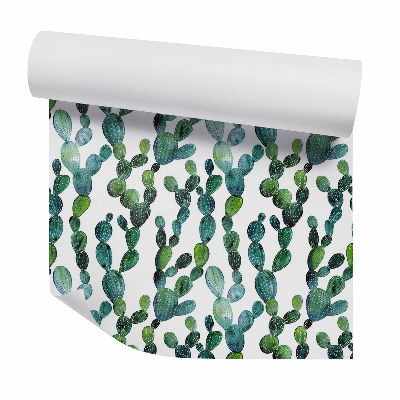 Tapeta na zeď Zelené kaktusy v bílých tečkách