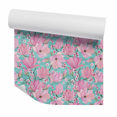 Tapeta Růžové květy magnólie na větvích