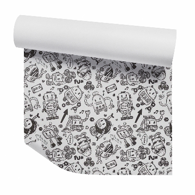 Samolepící tapeta Náčrtek hračkových robotů