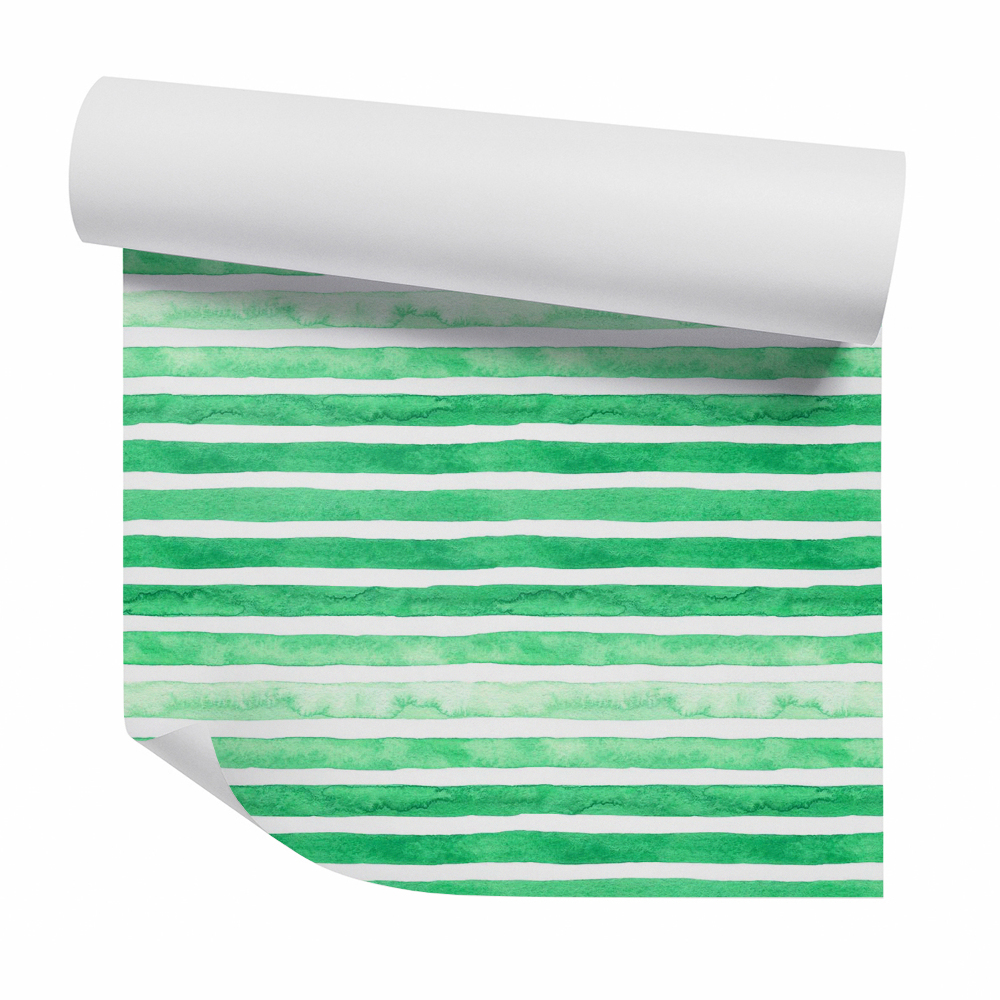 Samolepící tapeta Zelené akvarelové vodorovné pruhy
