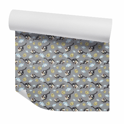 Samolepící tapeta Policejní vrtulník v mracích nakreslený