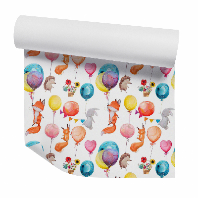 Samolepící tapeta Zvířata na akvarelových balóncích