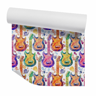 Samolepící tapeta Barevné akvarelové kytary