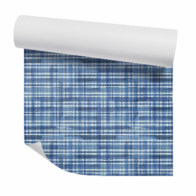 Samolepící tapeta Modrá dekorativní károvaná skvrna