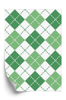 Samolepící tapeta Zelenobílý károvaný vzor