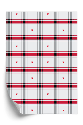 Tapeta na zeď Kostkovaný vzor se srdíčky