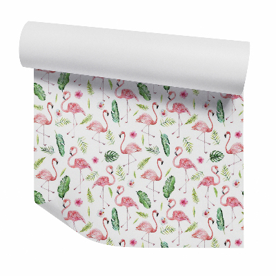 Samolepící tapeta Růžoví plameňáci ve vegetaci