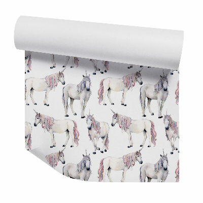 Tapeta Velcí jednorožci na bílém pozadí