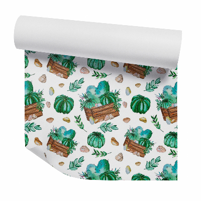 Tapeta Kaktusy v dřevěných květináčích světlé