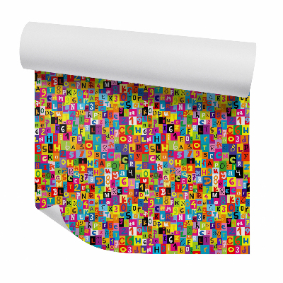 Samolepící tapeta Barevná směs číslic a písmen