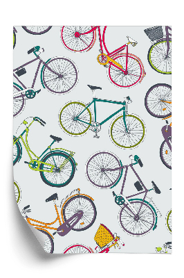 Samolepící tapeta Ručně kreslená barevná jízdní kola