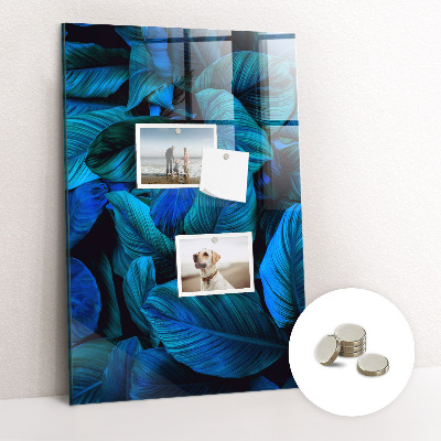 Magnetická tabule na zeď Modré exotické listy