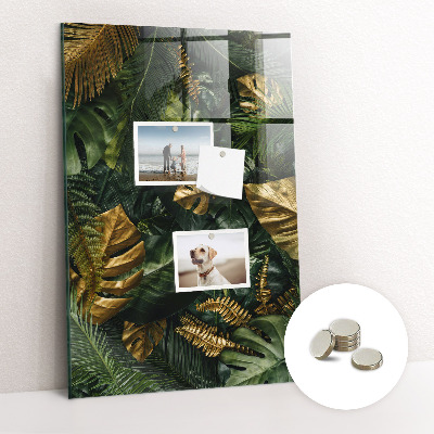 Skleněná magnetická tabule Tropické listy