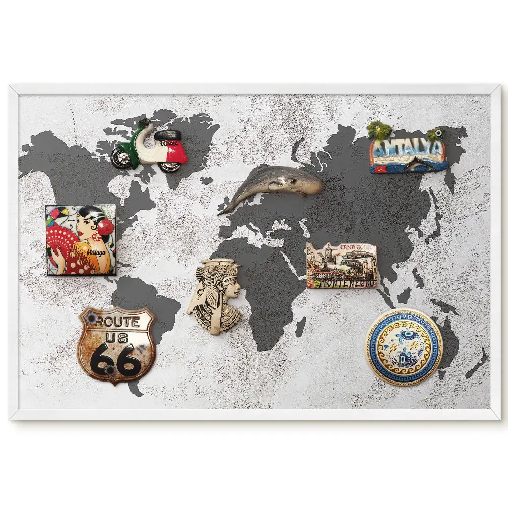 Magnetická tabule Mapa světa s jemnou texturou