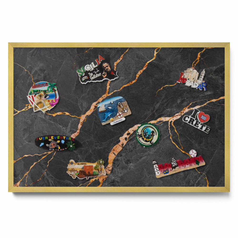 Tabule na magnety z dovolené Zdobený tmavý mramor