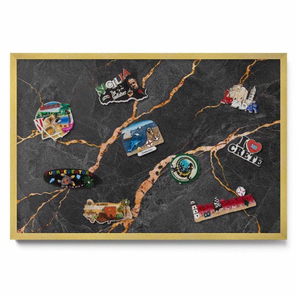 Tabule na magnety z dovolené Zdobený tmavý mramor