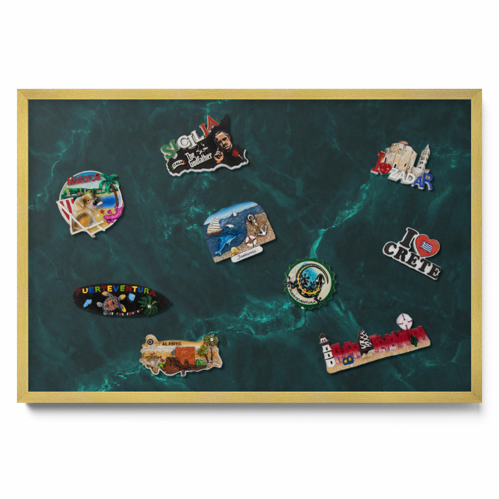 Kovová tabule na magnety Lahvově zelený mramor