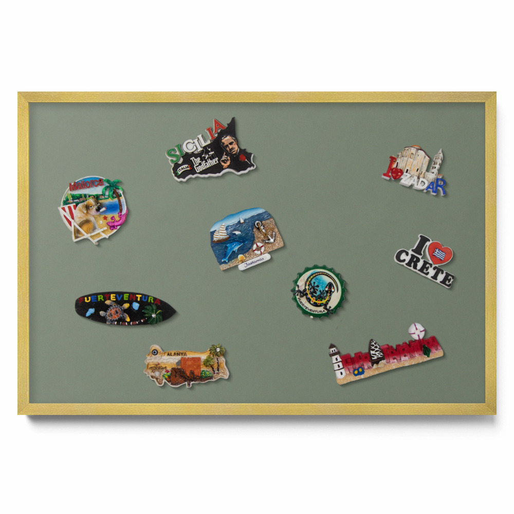 Plechová tabule na magnety Olivová barva