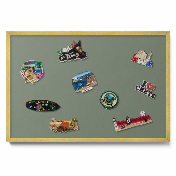 Plechová tabule na magnety Olivová barva