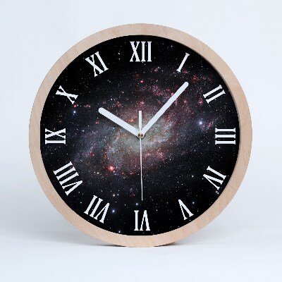 Nástěnné dřevěné hodiny Mlhovina