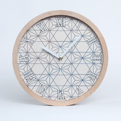 Dřevěné hodiny nástěnné Geometrické pozadí