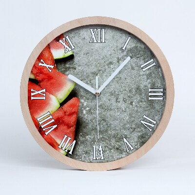 Nástěnné dřevěné hodiny Nakrájený meloun