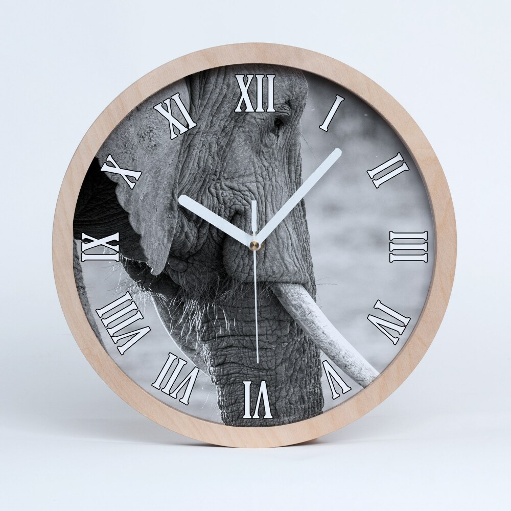 Nástěnné dřevěné hodiny Slon