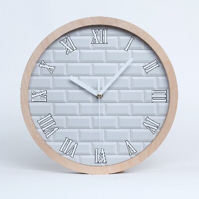 Dřevěné hodiny na stenu Keramická stěna