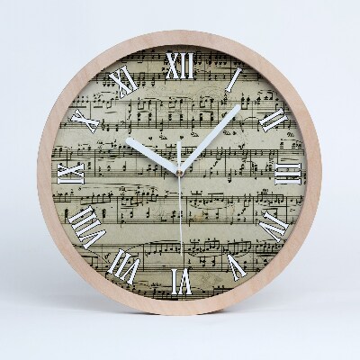 Nástěnné dřevěné hodiny Poznámky na desce