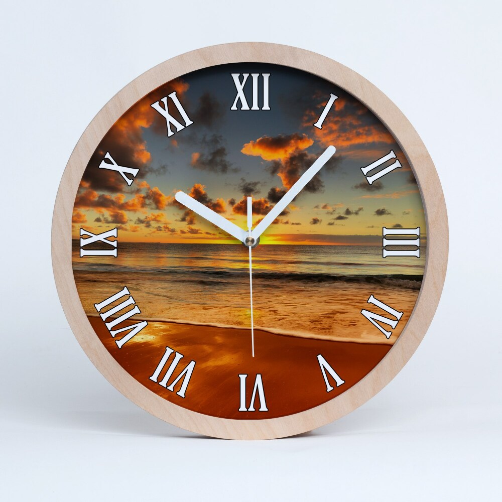 Nástěnné dřevěné hodiny Australská pláž