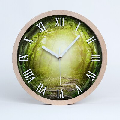 Dřevěne hodiny Stromový tunel