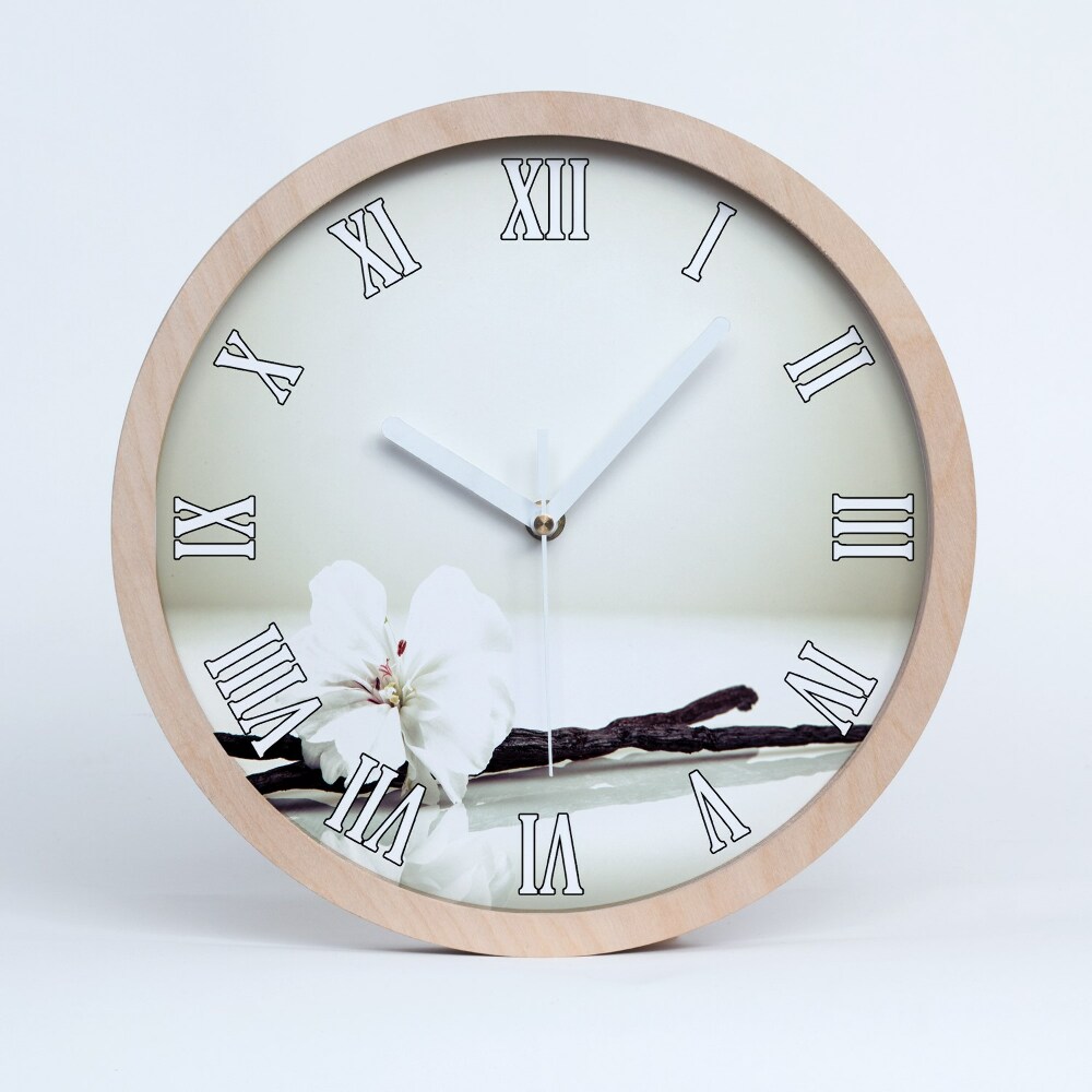 Nástěnné dřevěné hodiny Vanilková hůl