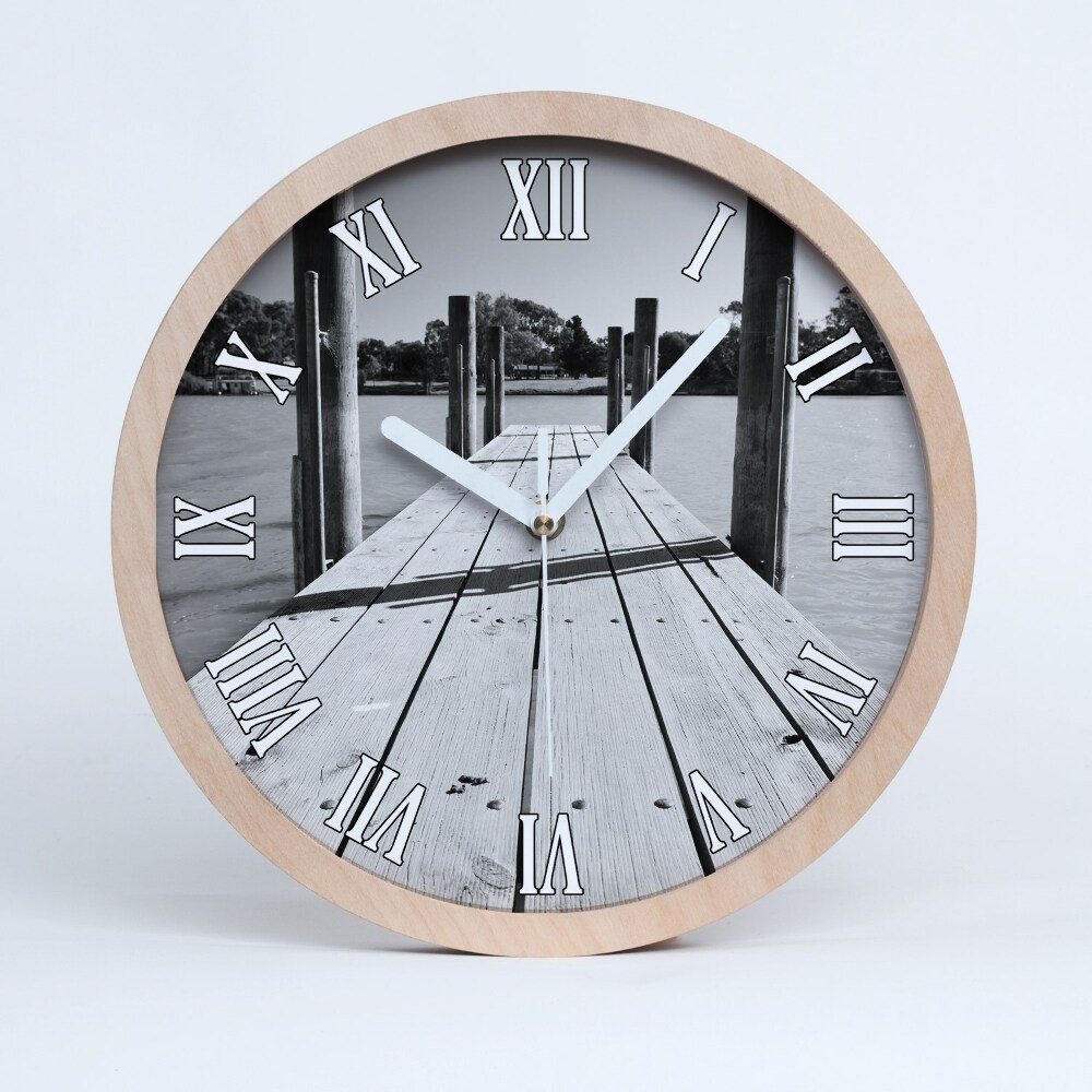 Dřevěné hodiny nástěnné Molo