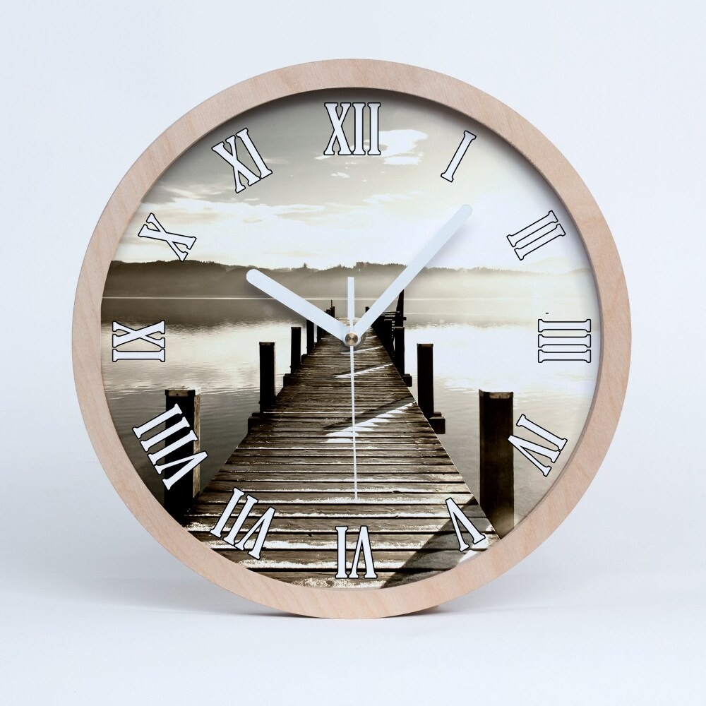 Dřevěné hodiny nástěnné Dřevěné molo
