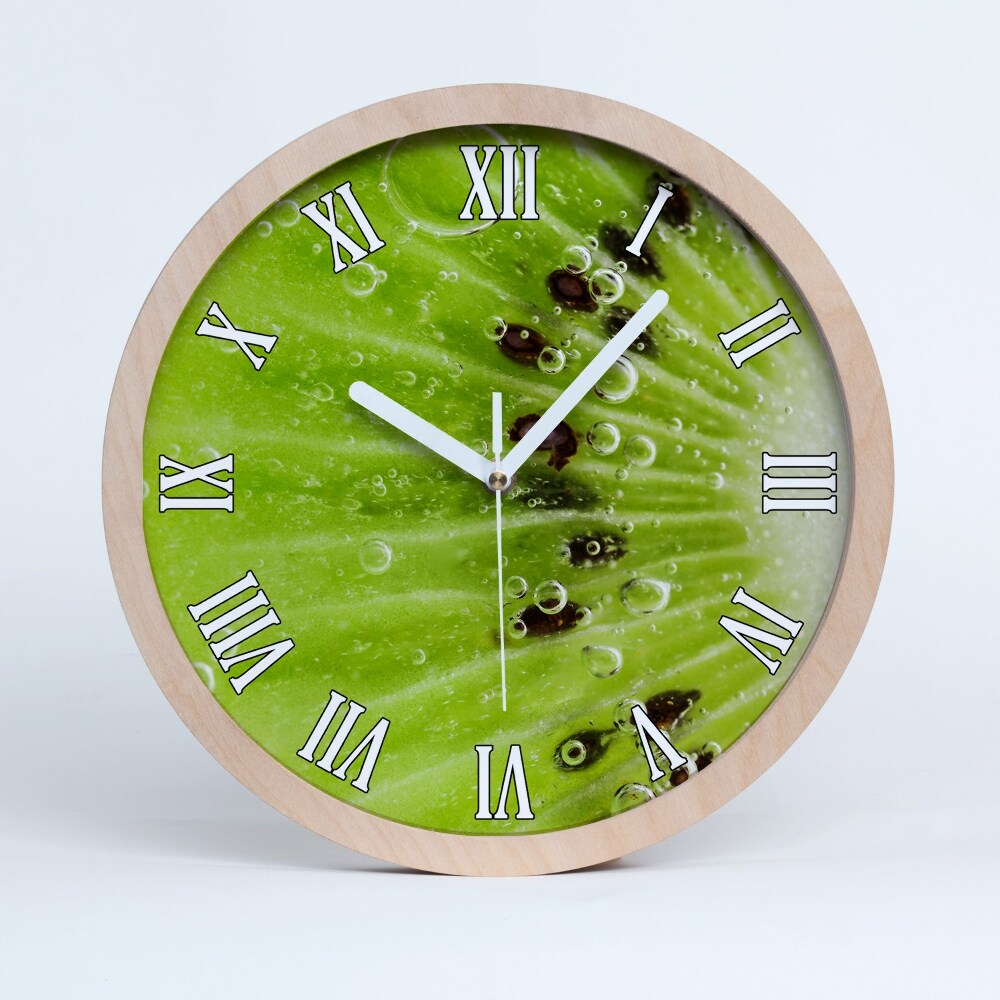Okrúhle dřevěne hodiny Kiwi