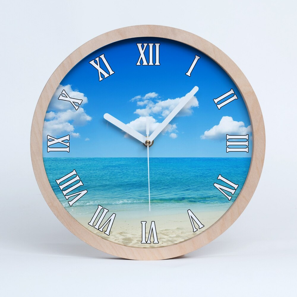Nástěnné dřevěné hodiny Rajská pláž