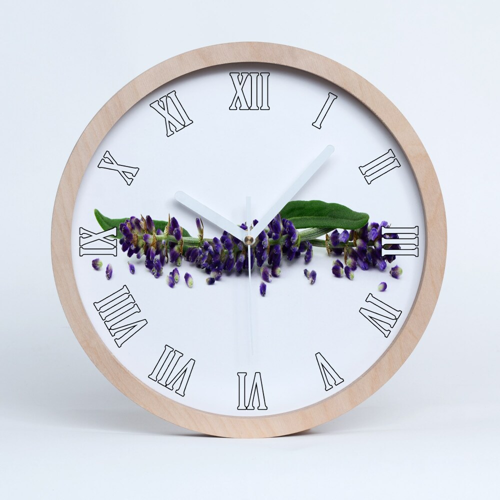 Dřevěné hodiny s fotkou Levandule