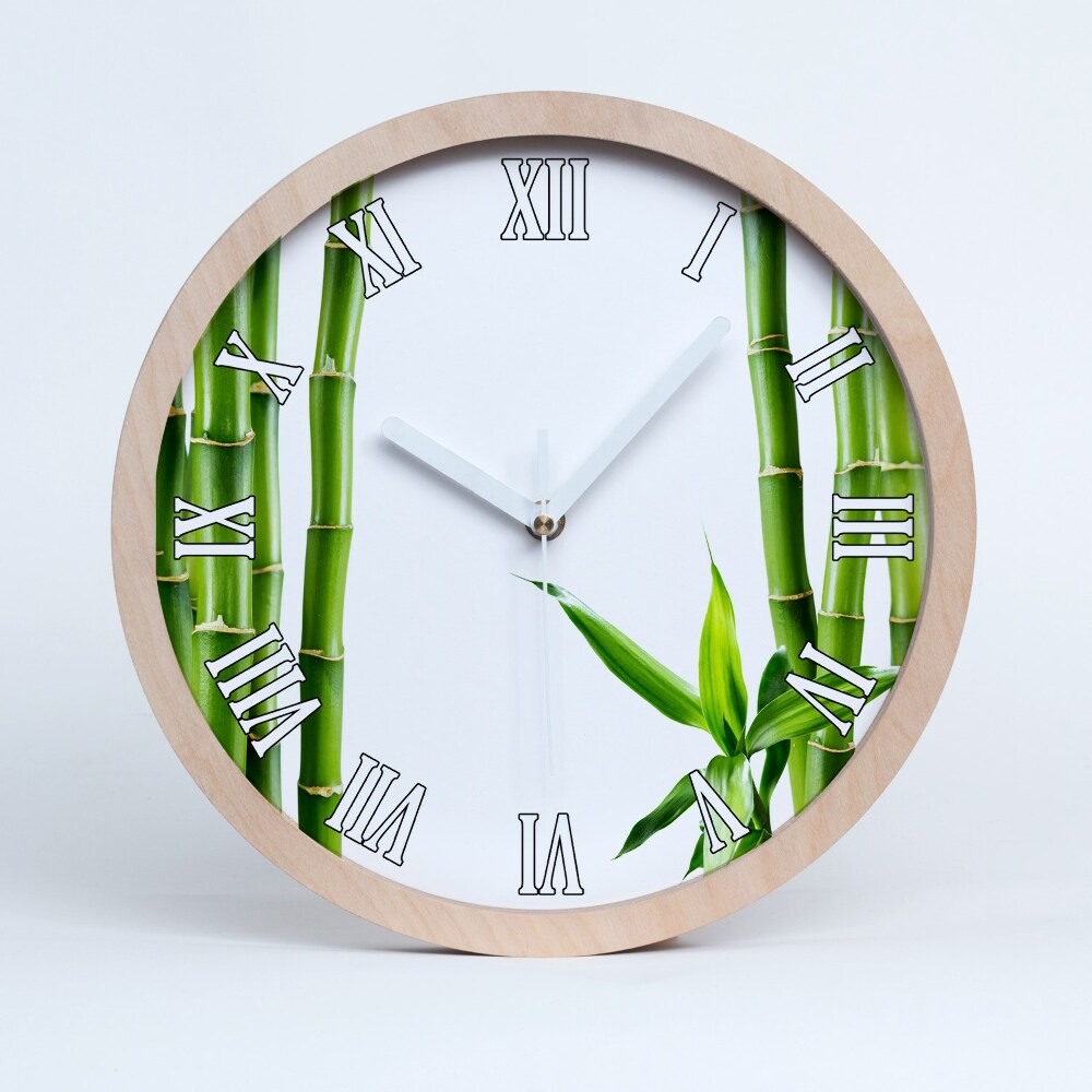 Okrúhle dřevěne hodiny Bambus