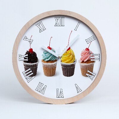 Dřevěné hodiny s fotkou Cupcakes