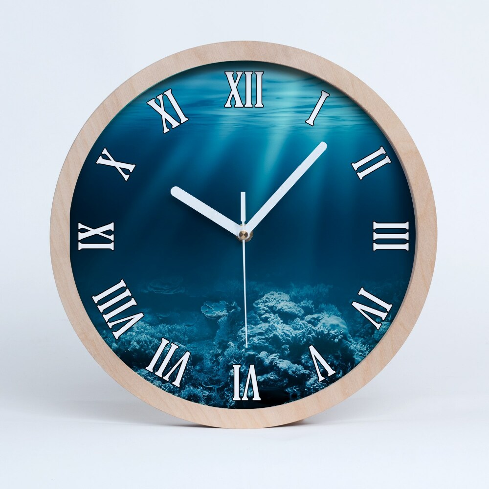 Dřevěné hodiny s fotkou Podmořský svět