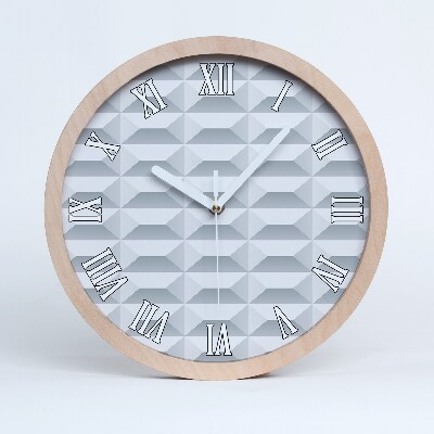 Dřevěne hodiny Geometrické 3D pozadí