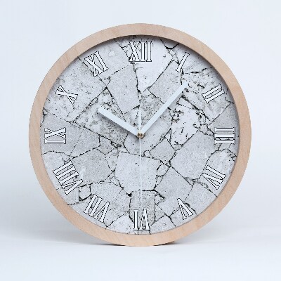 Dřevěné hodiny nástěnné Kamenná zeď