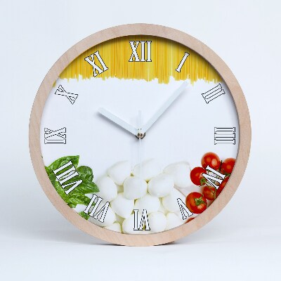 Nástěnné dřevěné hodiny Italská vlajka