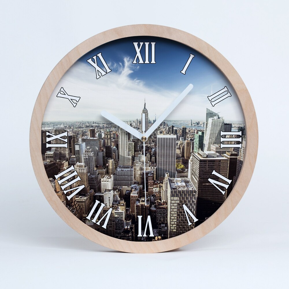 Dřevěné hodiny nástěnné New York