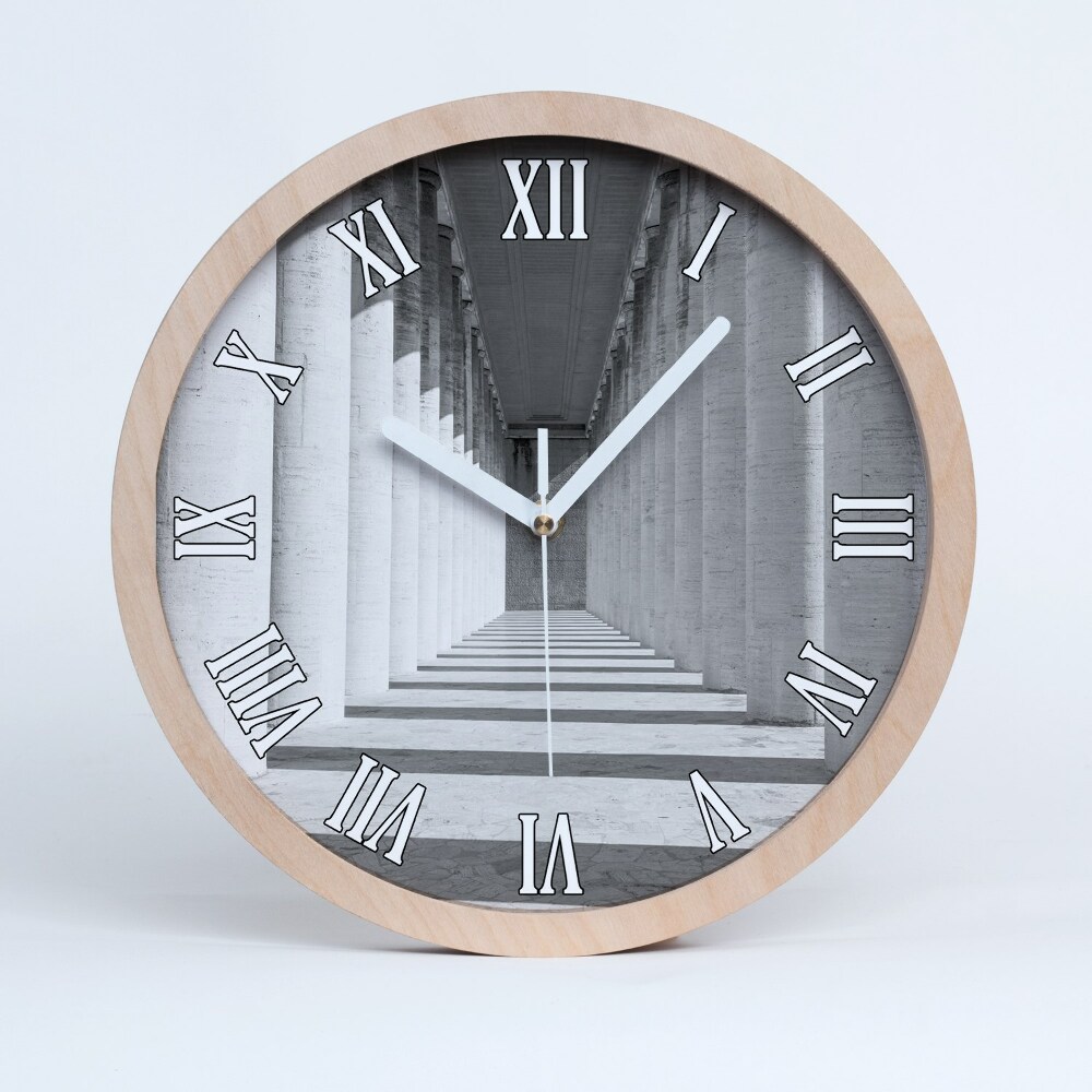 Dřevěné hodiny s fotkou Koridor