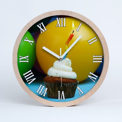 Dřevěne hodiny Narozeninový dortík