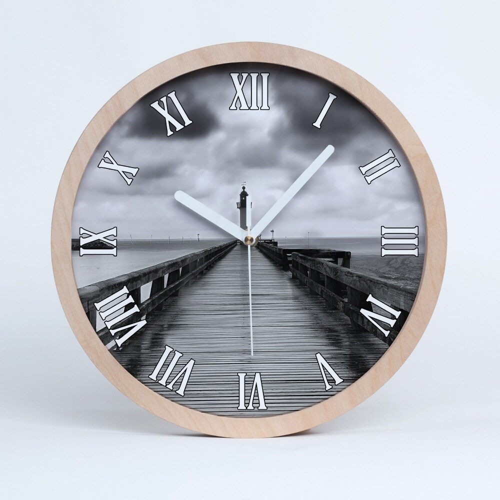 Dřevěné hodiny nástěnné Maják