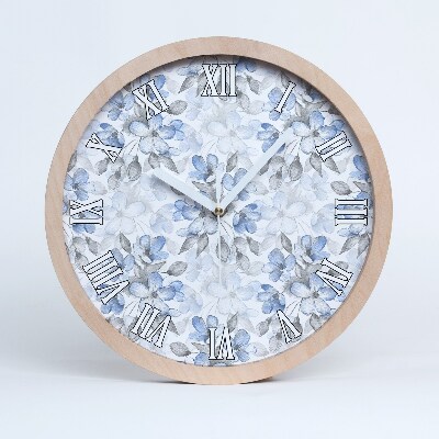 Nástěnné dřevěné hodiny Křehké květiny